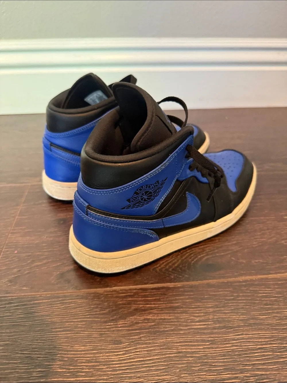 Nike Air Jordan 1 High Black and Royal Blue size 8